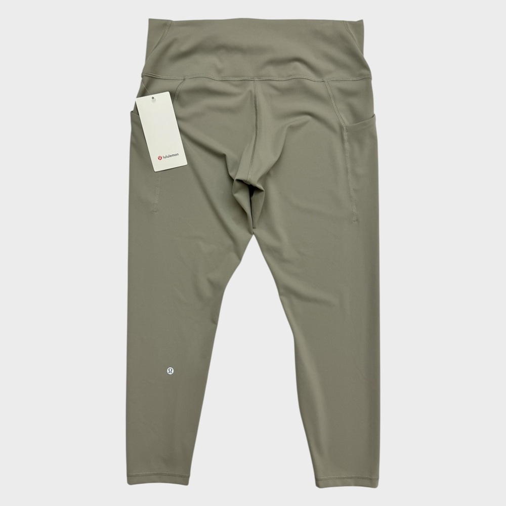 Lululemon Wunder Train High-Rise Tight 25” Pockets - Riverstone, Size 14 - Picture 2 of 10